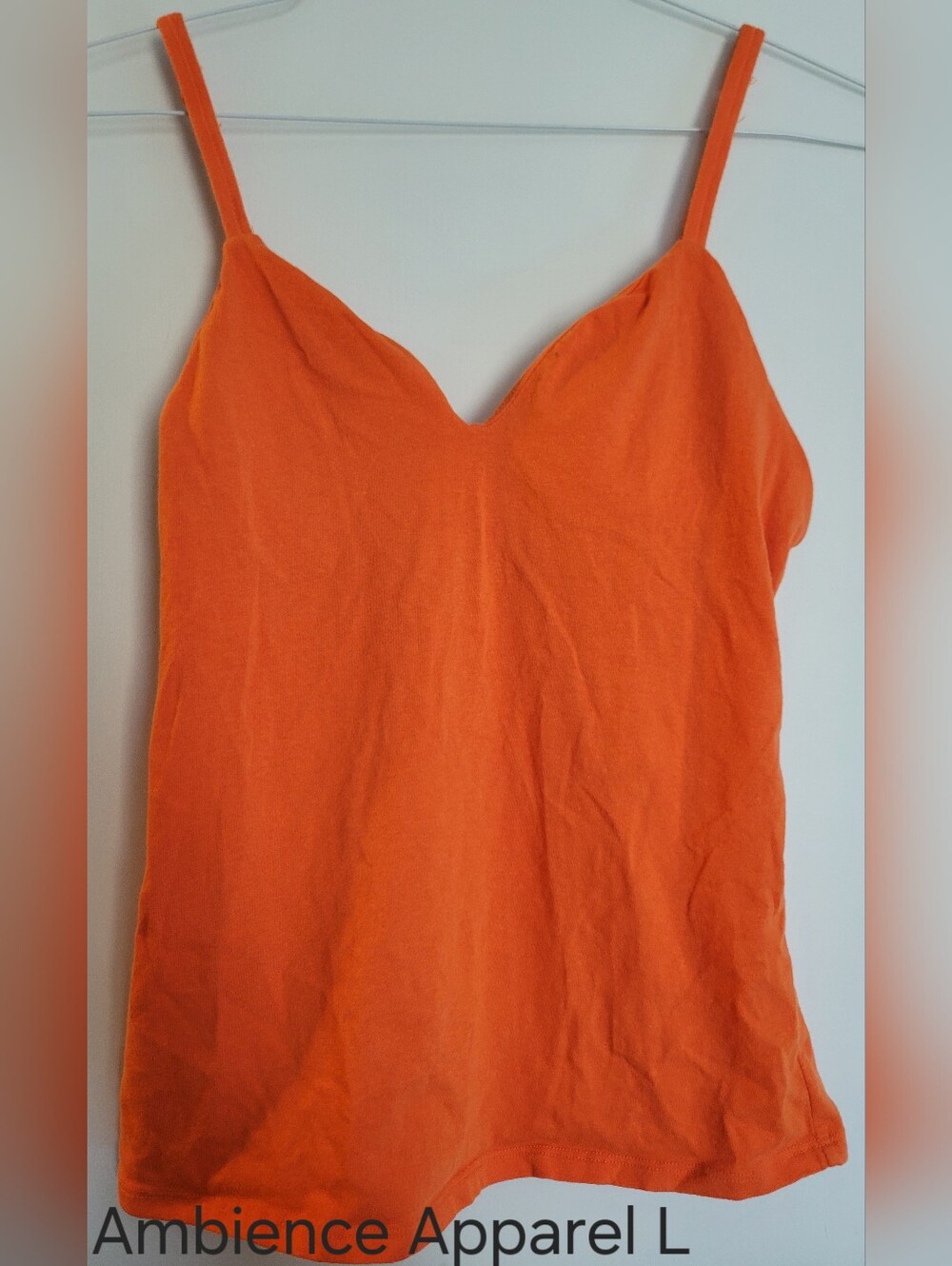 Women’s V-Neck Spaghetti Strap Tank Top - Orange